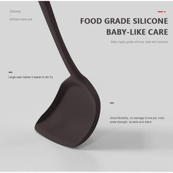 🆕 Silicone Heat Resistant Kitchen Utensils Spatula Turner Tongs Spoon Nonstick - Picture 5 of 9
